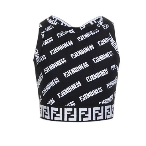 Logo Printed Crossed Band Cropped Top