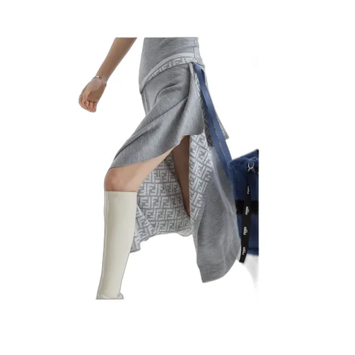 Asymmetrical Hem Midi Skirt