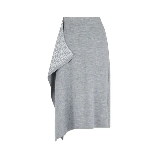 Asymmetrical Hem Midi Skirt