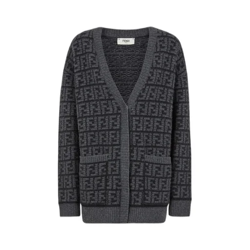 Monogram Jacquard V-Neck Cardigan