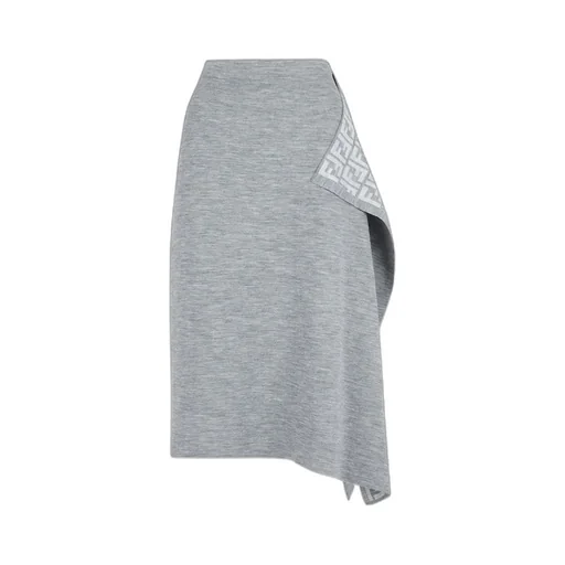 Asymmetrical Hem Midi Skirt