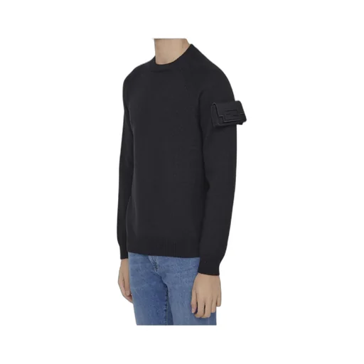 Pocket-Detailed Crewneck Jumper