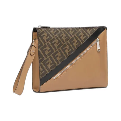 Logo Monogram Zipped Clutch Bag