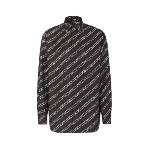 Allover Chain Motif Printed Shirt