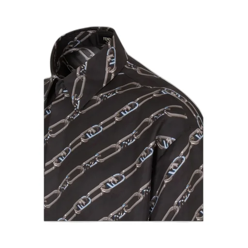 Allover Chain Motif Printed Shirt
