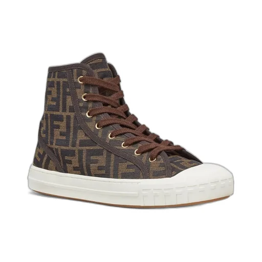 Monogram Jacquard High-Top Sneakers