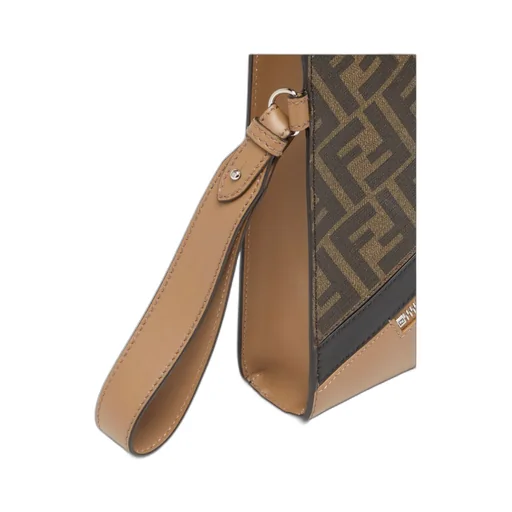 Logo Monogram Zipped Clutch Bag