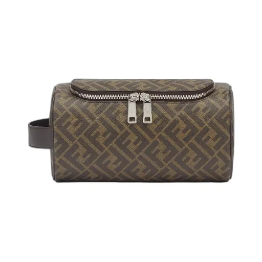 Ff-Patterned Zipped Wash Bag