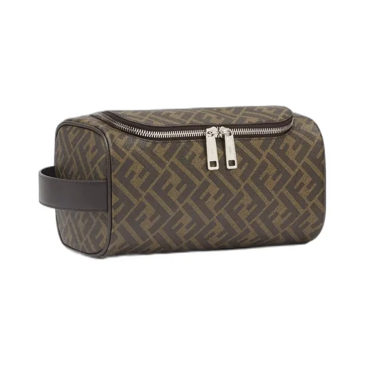 Ff-Patterned Zipped Wash Bag