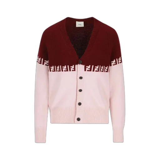 Ff Intarsia Knitted Cardigan