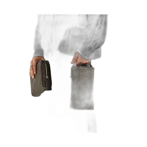 Ff-Patterned Zipped Wash Bag