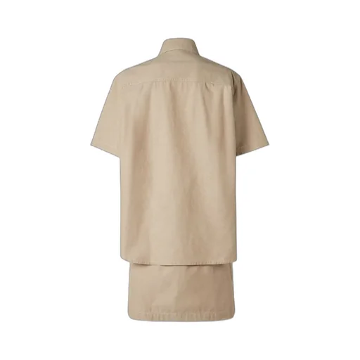 Logo Embroidered Belted Mini Dress