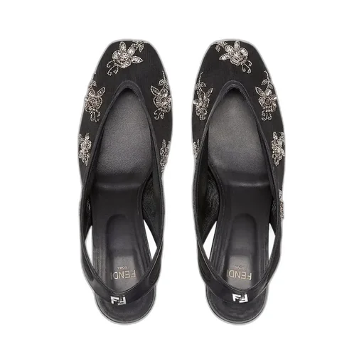 Slingbacks Embroidered Pumps