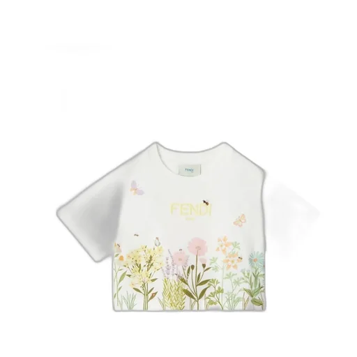Logo Embroidered Cropped T-Shirt