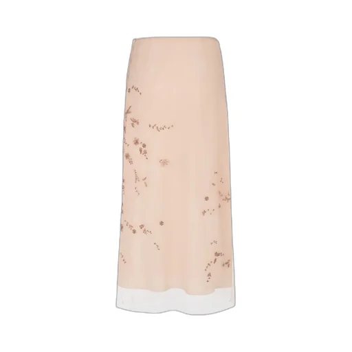 Floral Embellished Midi Tulle Skirt