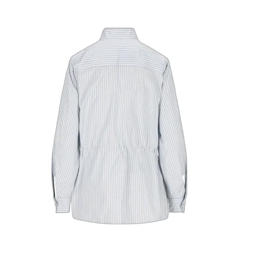 Striped Ring Buckle Belted Jacket