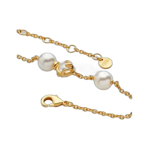 Metal Bracelet With Pearls