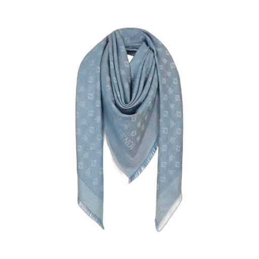 Ff Jacquard Frayed-Edge Scarf