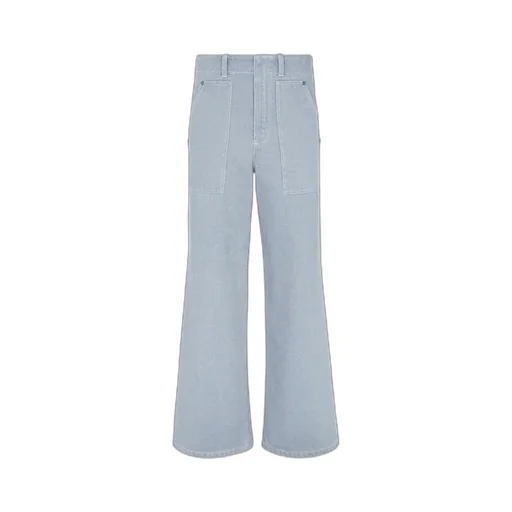 Logo Embossed Wide-Leg Jeans