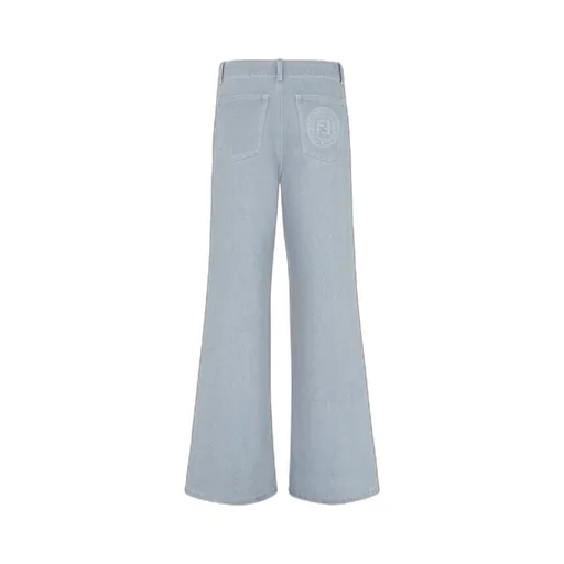 Logo Embossed Wide-Leg Jeans