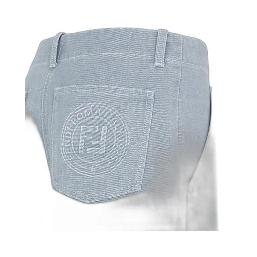 Logo Embossed Wide-Leg Jeans