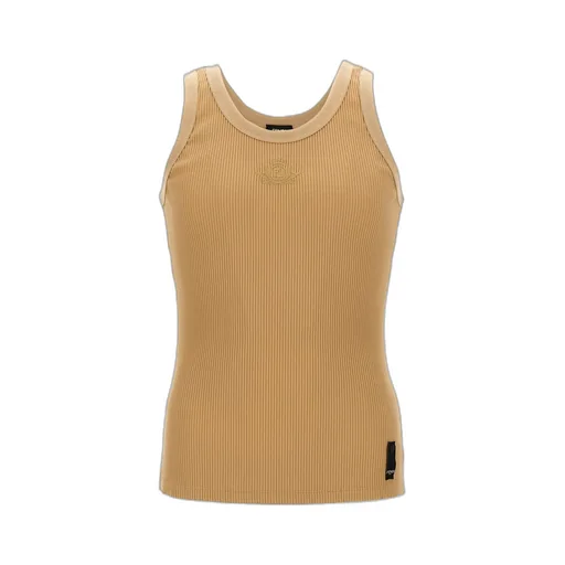 Logo Embroidered Ribbed Tank Top