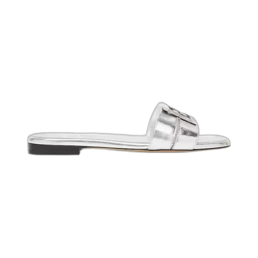 Ffold Logo Plaque Metallic Sandals