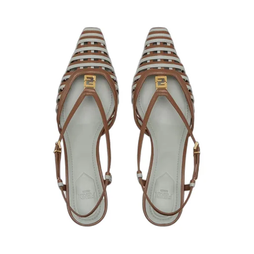 Ffold Low-Heeled Slingback Pumps