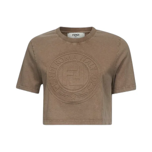Logo Detailed Cropped T-Shirt