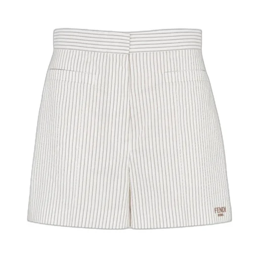 Logo Embroidered Striped Shorts