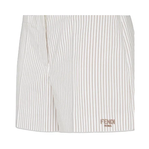 Logo Embroidered Striped Shorts