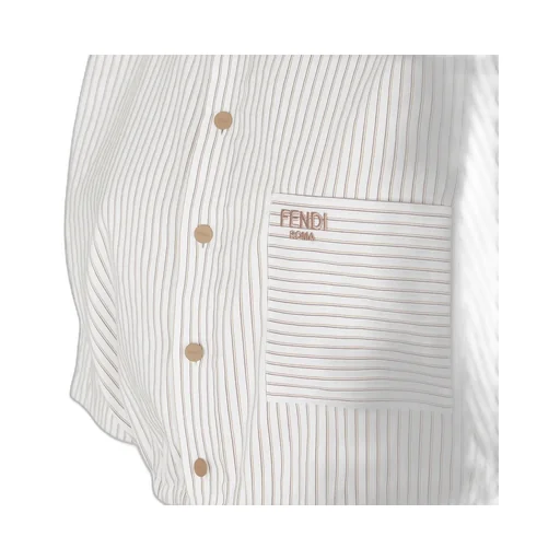 Drawstring Hem Striped Cropped Shirt