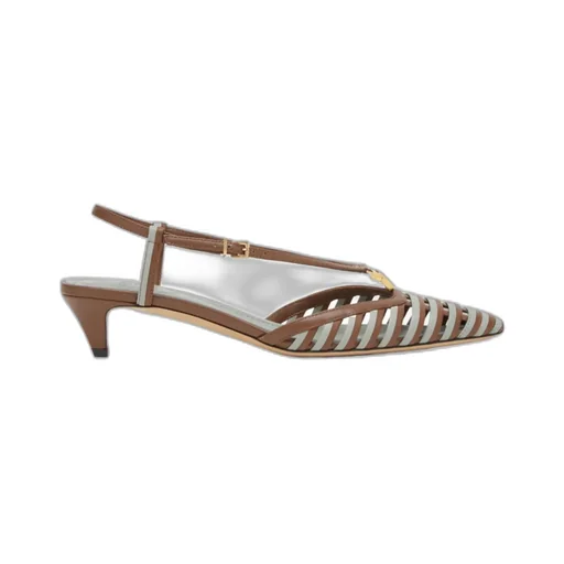 Ffold Low-Heeled Slingback Pumps