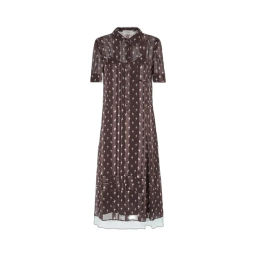 Floral Printed Short Sleeved Shirt Dress