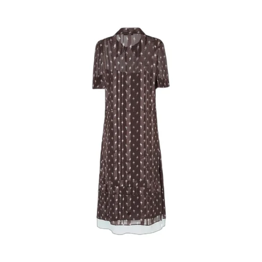 Floral Printed Short Sleeved Shirt Dress