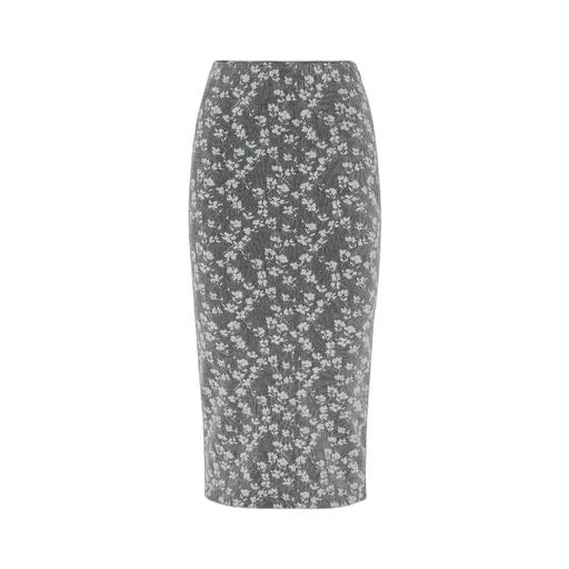 Floral Motif Layered Effect Midi Skirt