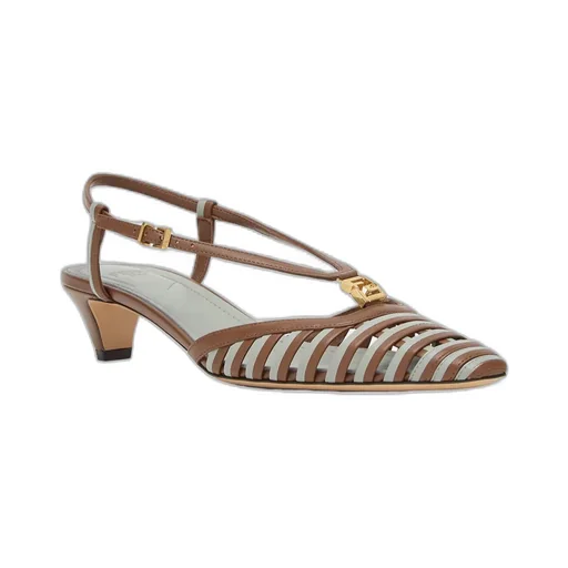 Ffold Low-Heeled Slingback Pumps