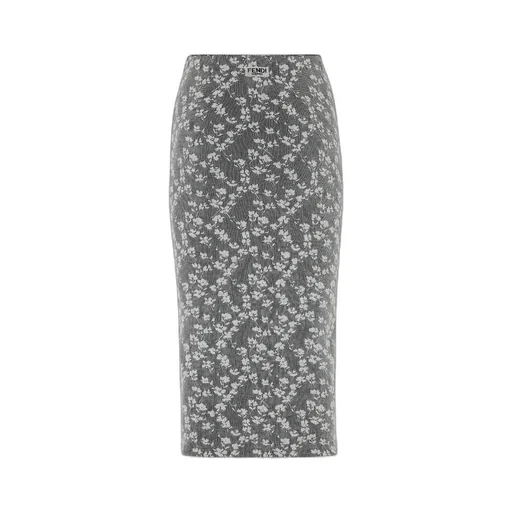 Floral Motif Layered Effect Midi Skirt