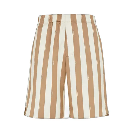 Elasticated Waistband Striped Bermuda Shorts