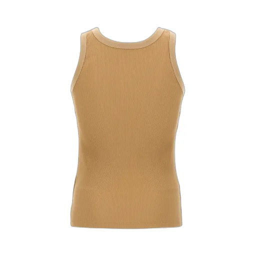 Logo Embroidered Ribbed Tank Top