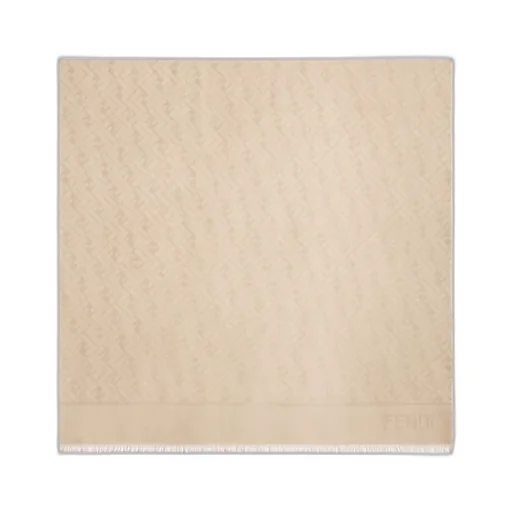 Ff-Jacquard Frayed Edge Scarf