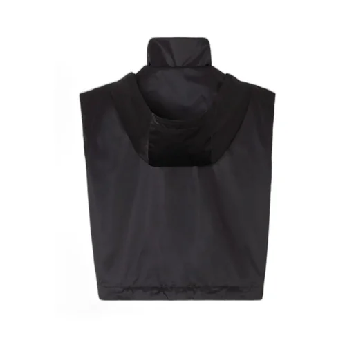 High-Neck Hooded Drawstring Gilet