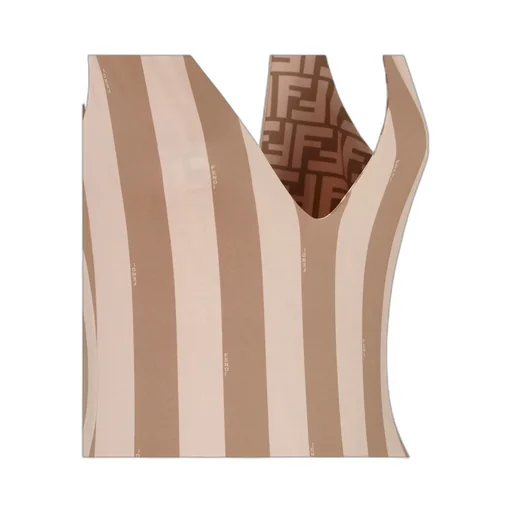 V-Neck Striped One-Piece Swimsuit