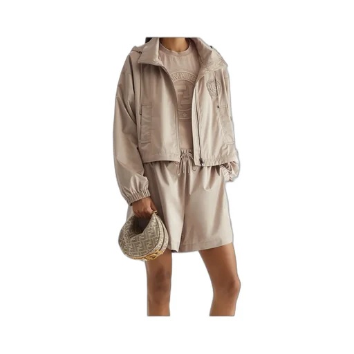 Hooded Drawstring Cropped Jacket