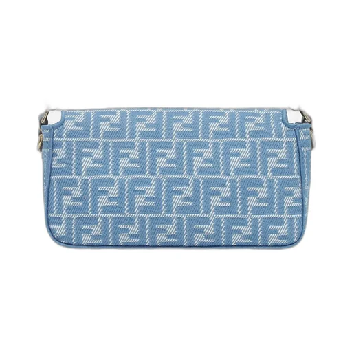 Baguette Ff Jacquard Denim Shoulder Bag