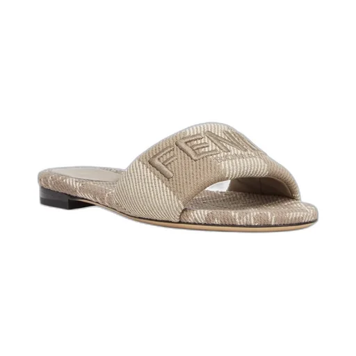 Sunshine Denim-Effect Jacquard Slides