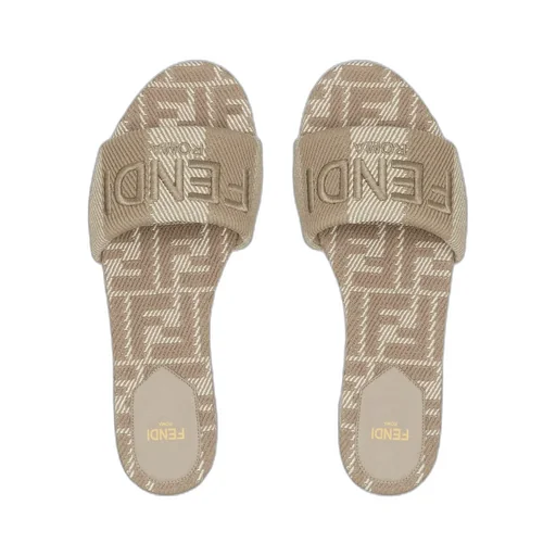 Sunshine Denim-Effect Jacquard Slides