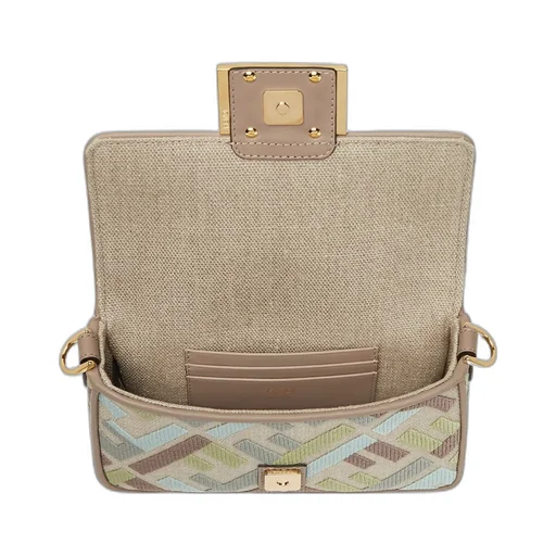 Baguette Ff Embroidered Mini Shoulder Bag
