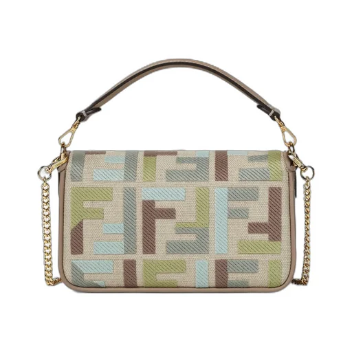 Baguette Ff Embroidered Mini Shoulder Bag