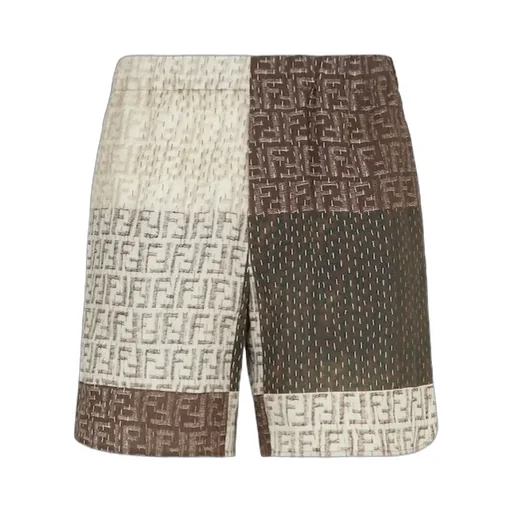 All-Over Ff Print Panelled Bermuda Shorts
